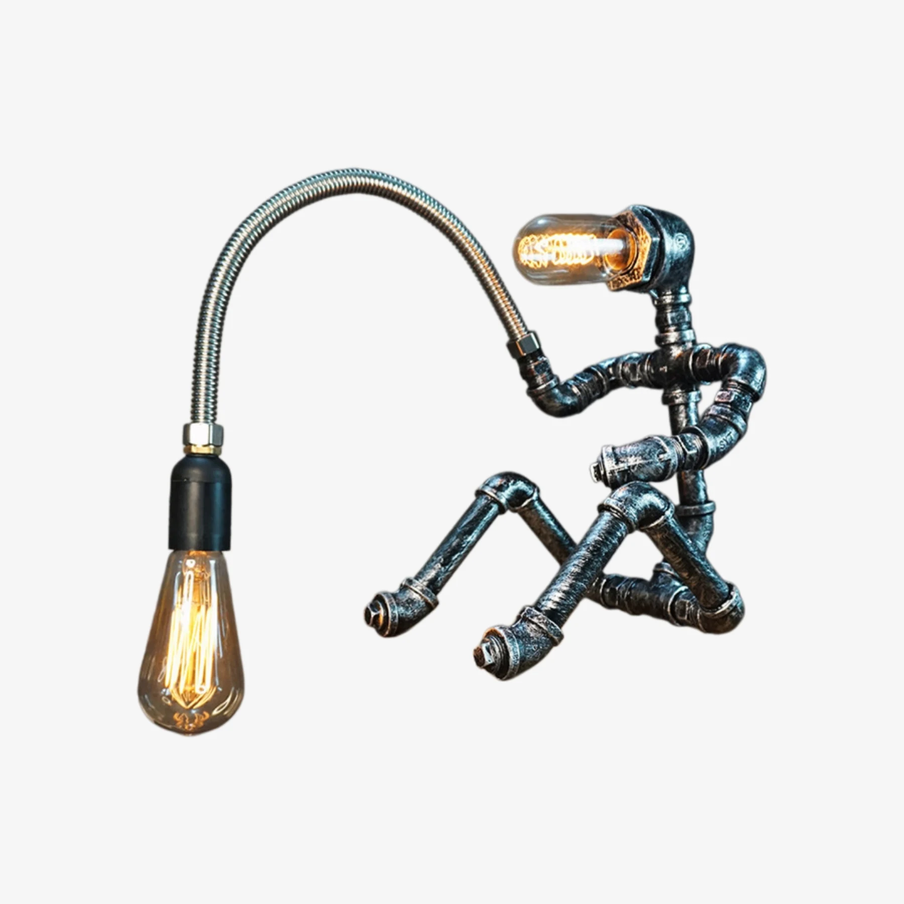 Jiang Jiang lampara de mesa industrial retro de tuberia