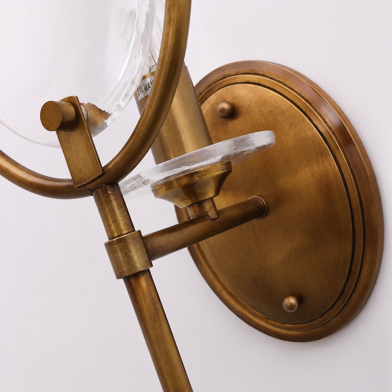 Oval Metal Glass Wall Sconce material detail