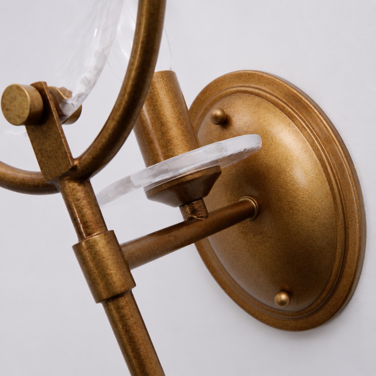 Oval Metal Glass Wall Sconce finish detail