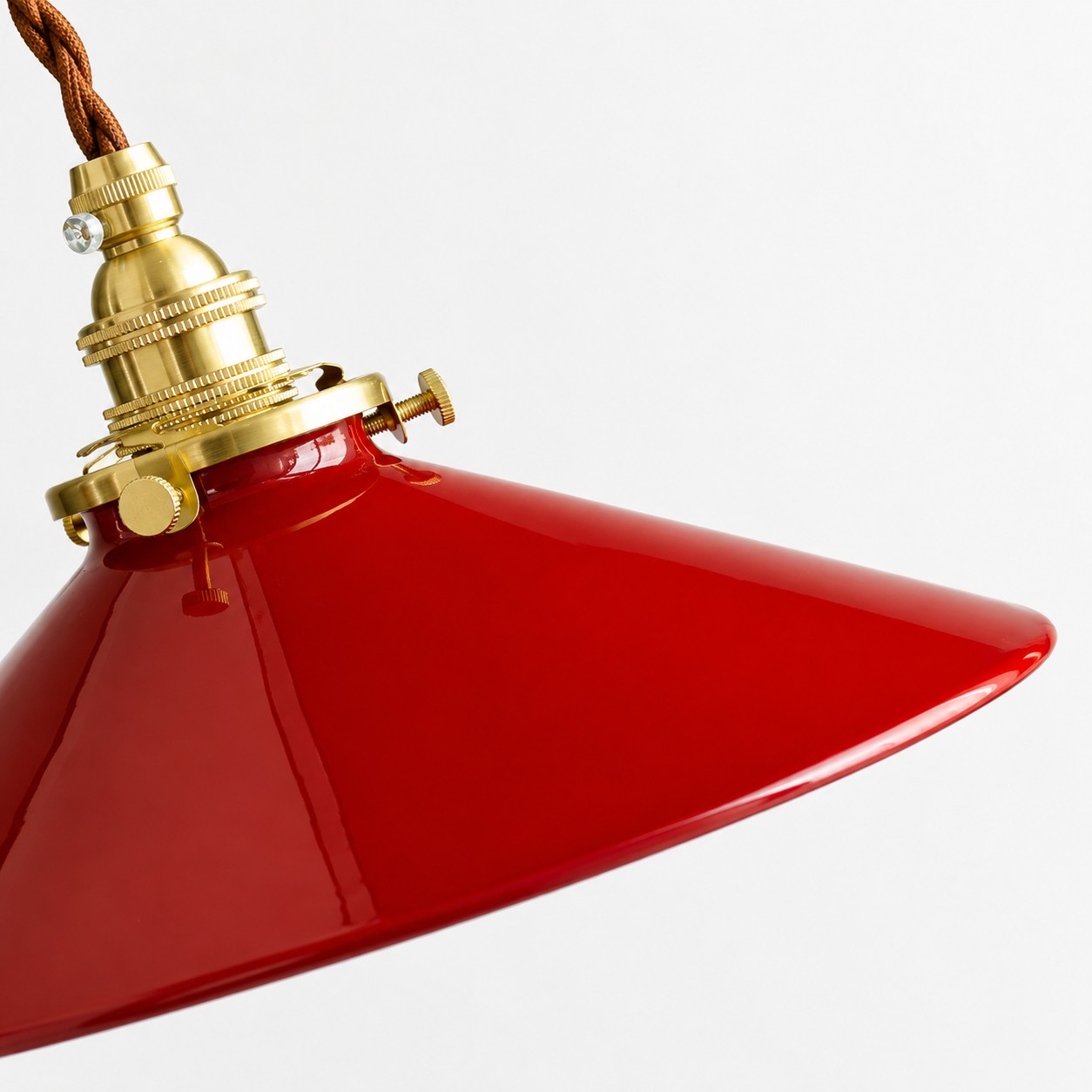 Red glass shade detail