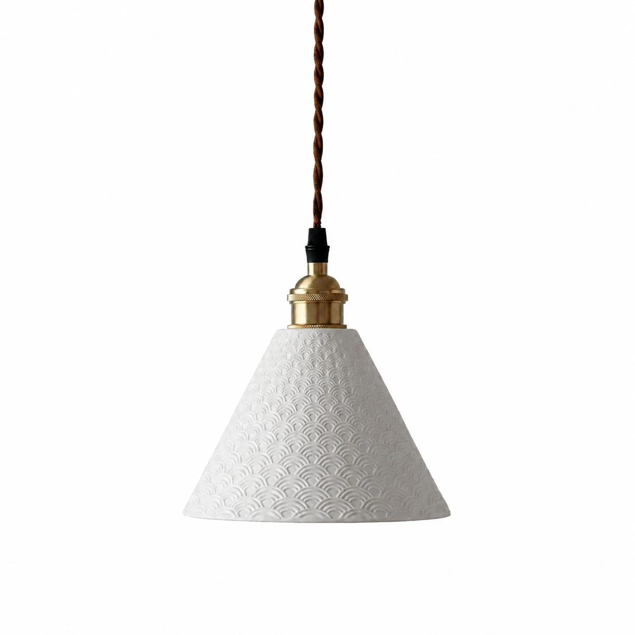 Cone Cloud white ceramic brass pendant lamp