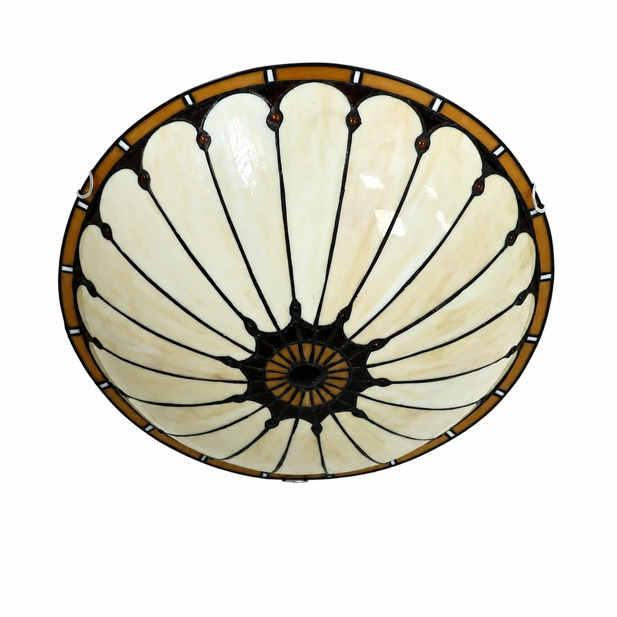 50 cm 3-Light Amber Arc Silver Shell flush mount light